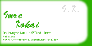 imre kokai business card